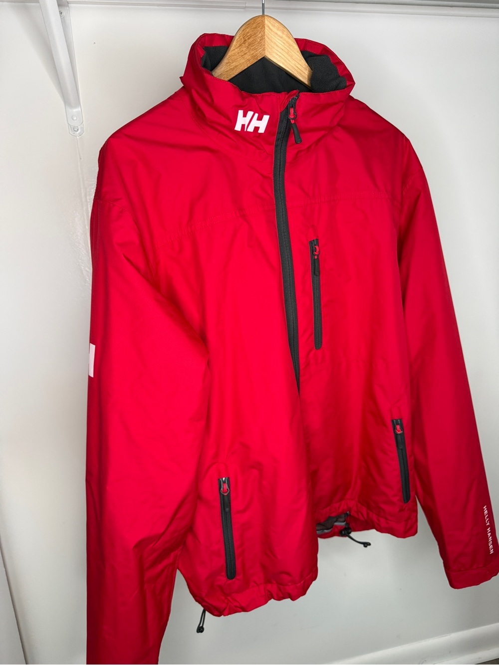 Helly Hansen Black and Red Sailing Jacket Interior